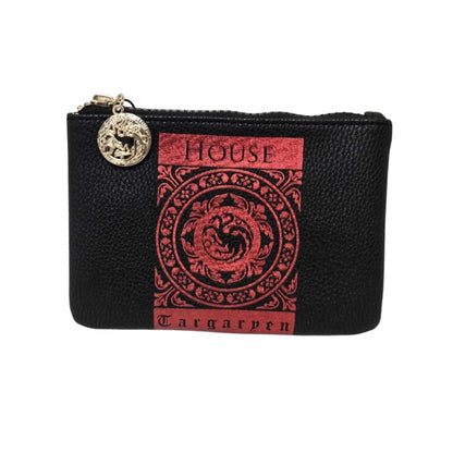 Game of Thrones Inspired House Zip Pouch Coin Purse with Sigil Charm