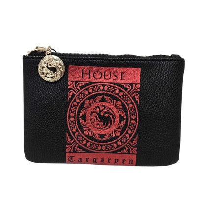 Game of Thrones Inspired House Zip Pouch Coin Purse with Sigil Charm