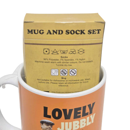 Novelty Mug & Socks Gift Set – White Printed Coffee Mug with Black Lettered Socks