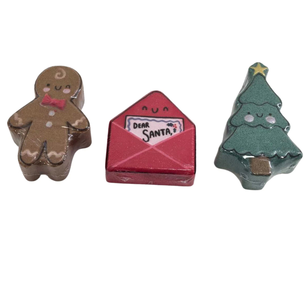 Christmas Bath Bomb Gift Set 3 × 150g | Gingerbread Tree & Santa Letter