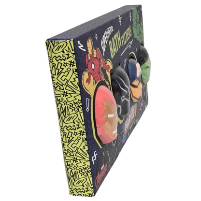Superhero Bath Fizzers Gift Set 4 x 50g Blackberry Strawberry Apple