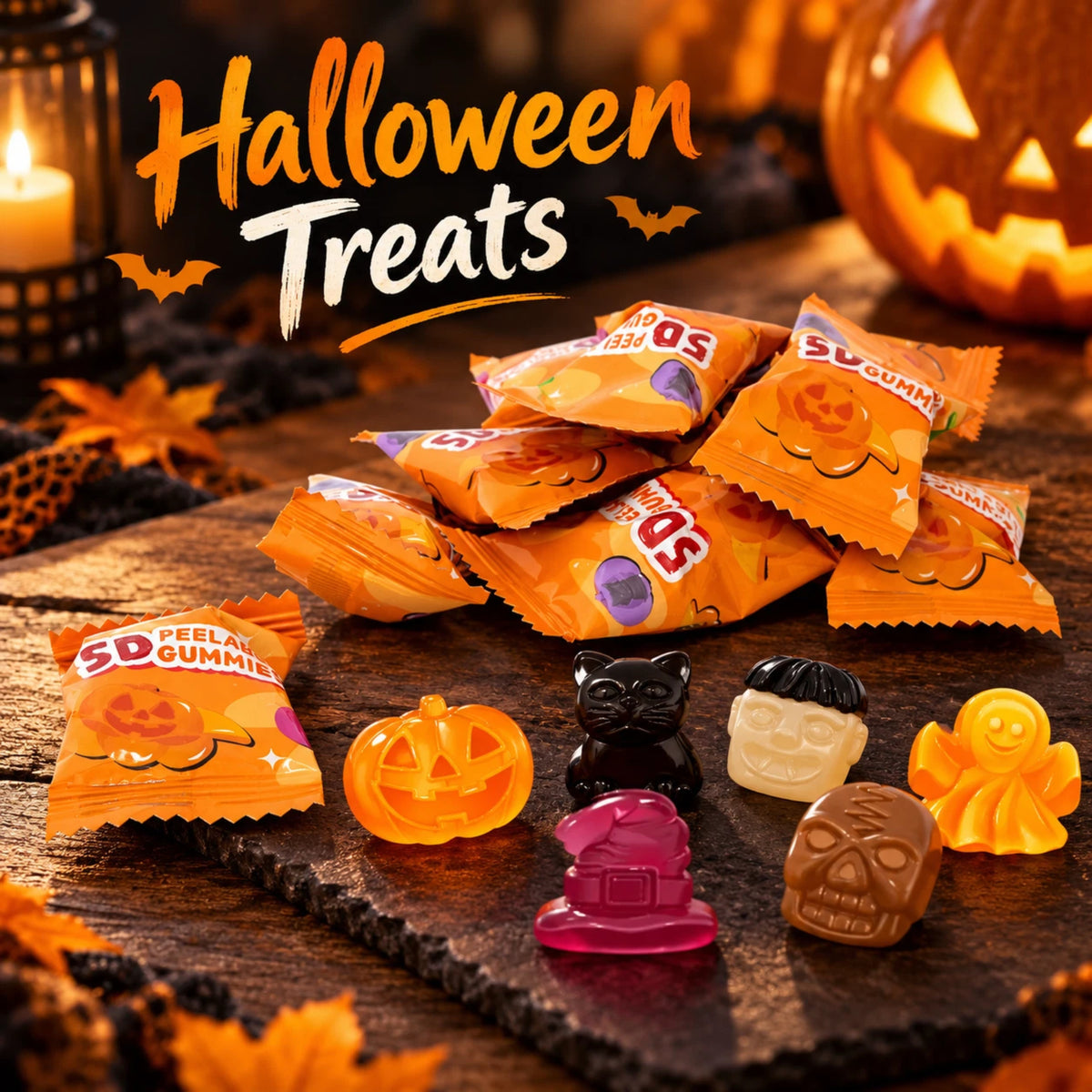 Halloween Peelable Gummies 1kg Individually Wrapped Fruit Jelly Sweets