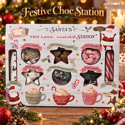 Santa’s Hot Choc Flavour Station Gift Set 192g | Drinks & Sweet Toppings