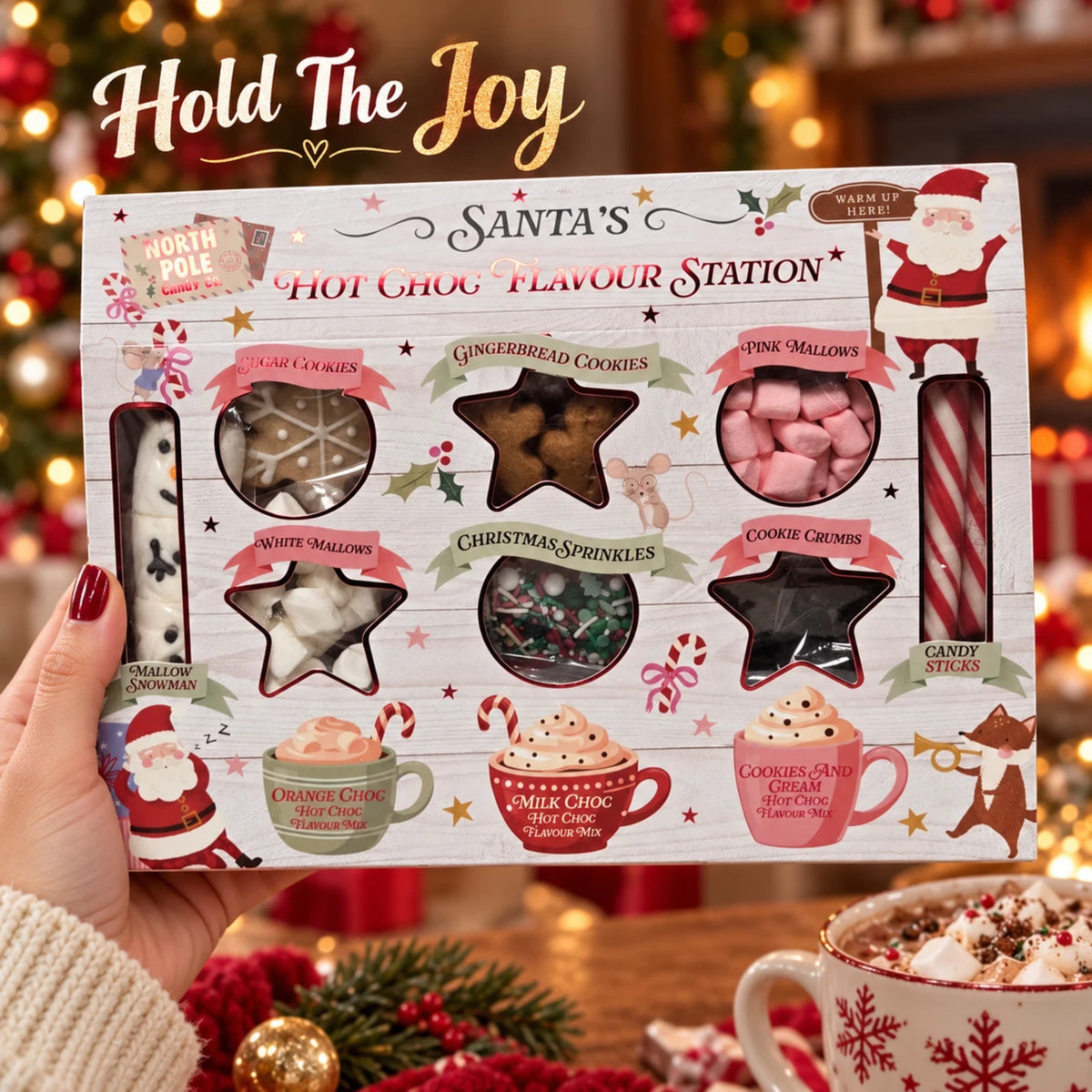 Santa’s Hot Choc Flavour Station Gift Set 192g | Drinks & Sweet Toppings