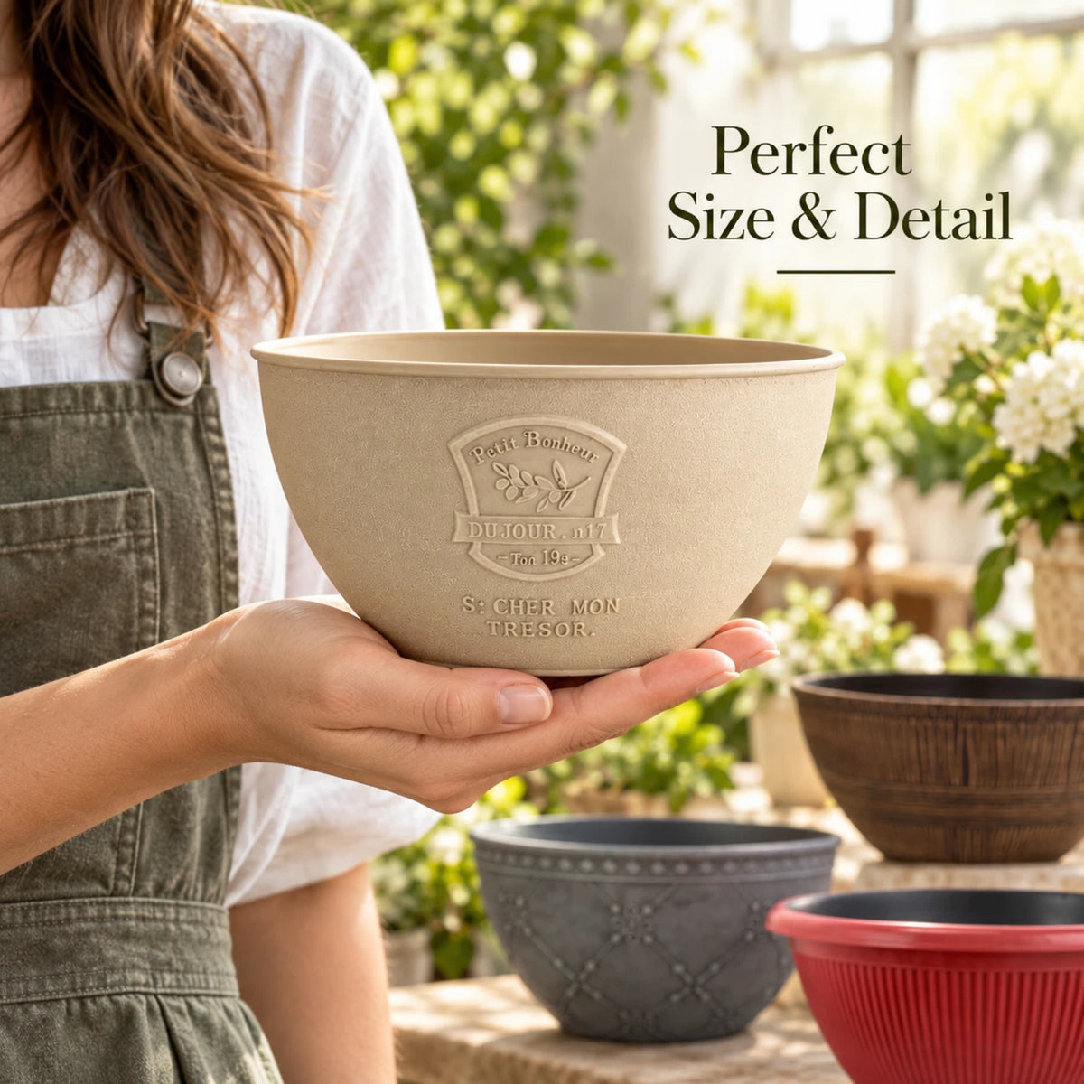 Decorative Garden Planter Bowls | 4 Designs | Single or Twin Pack