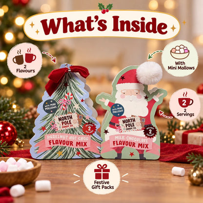 North Pole Candy Co. Hot Chocolate & Marshmallows 45g | Santa or Tree