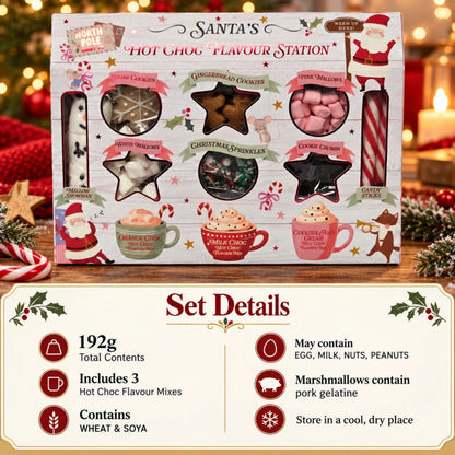 Santa’s Hot Choc Flavour Station Gift Set 192g | Drinks & Sweet Toppings