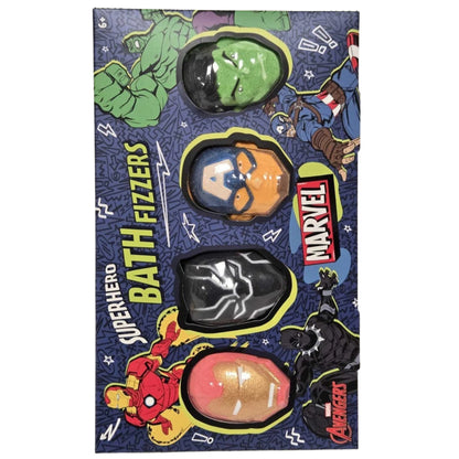 Superhero Bath Fizzers Gift Set 4 x 50g Blackberry Strawberry Apple