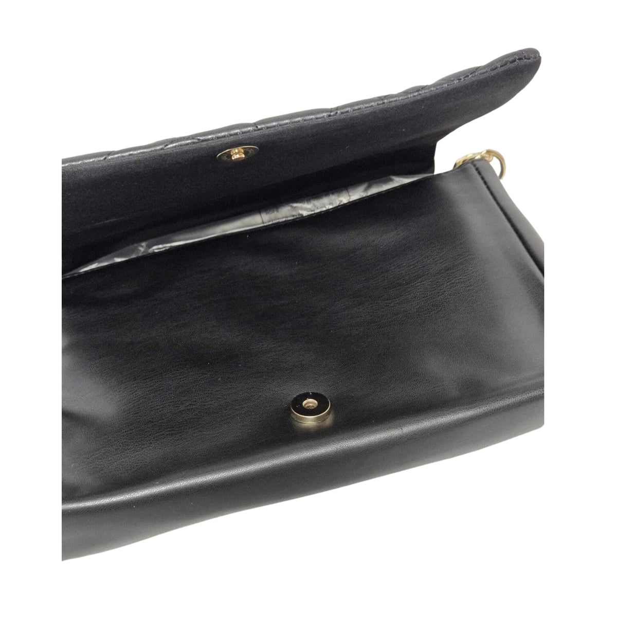 Black Quilted Mouse Head Shoulder Bag with Gold Chain & Crossbody Strap