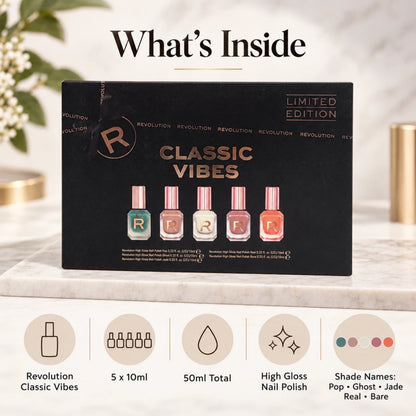 High Gloss Nail Polish Gift Set 5 × 10ml | Assorted Colours