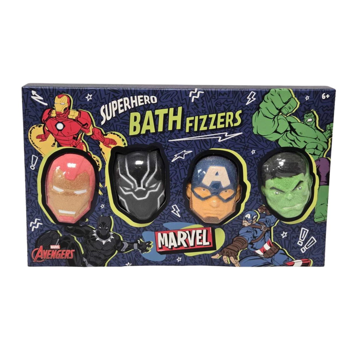 Superhero Bath Fizzers Gift Set 4 x 50g Blackberry Strawberry Apple