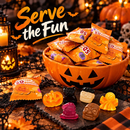 Halloween Peelable Gummies 1kg Individually Wrapped Fruit Jelly Sweets