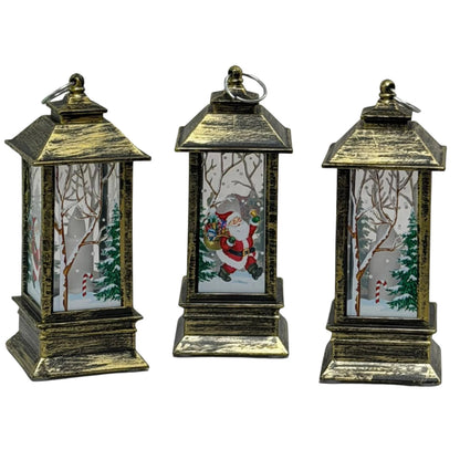 Christmas Decorative Light-Up Lantern Winter Scene Ornament 13cm