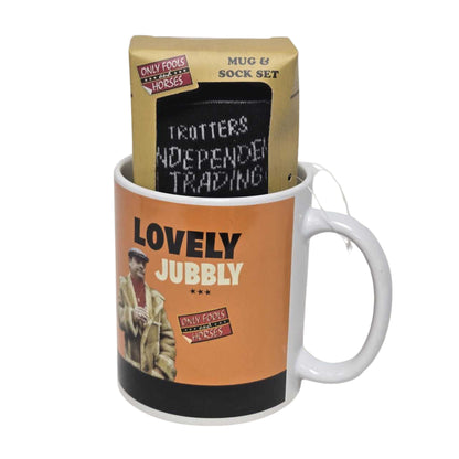 Novelty Mug & Socks Gift Set – White Printed Coffee Mug with Black Lettered Socks