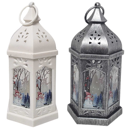 Christmas Snowman Decorative Lantern 20cm – 4 Colours – Single, Assorted Pack of 2 or Pack of 4