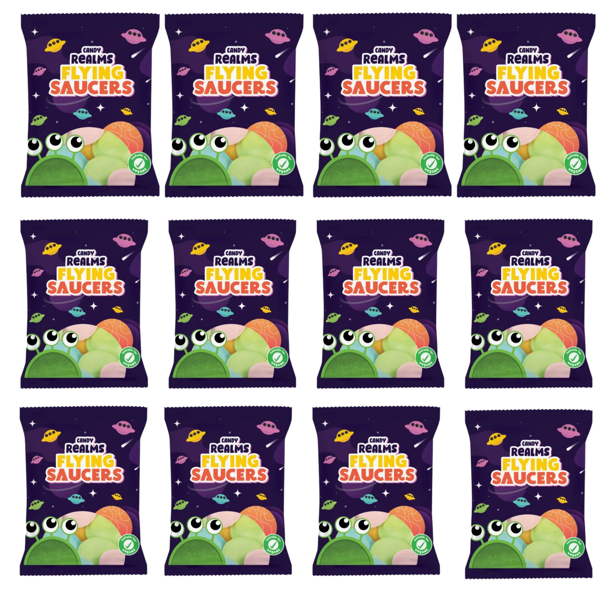 Candy Realms Flying Saucers Sweets 36g | Packs of 2, 6 or 12