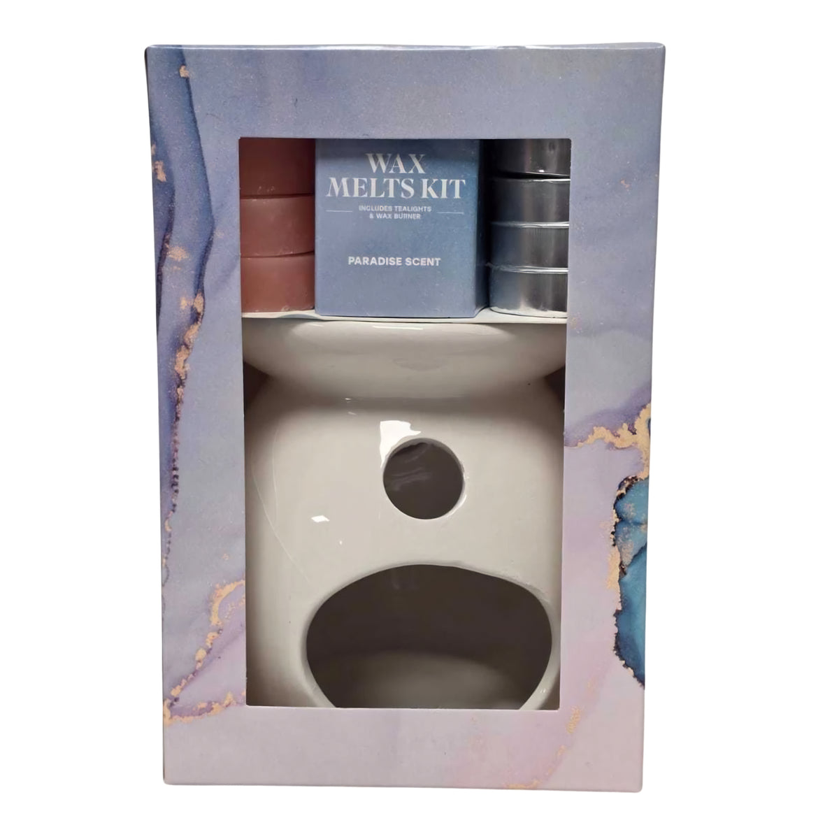 Paradise Scent Wax Melt Gift Set with Burner 4 Tealights & 4 Wax Melts