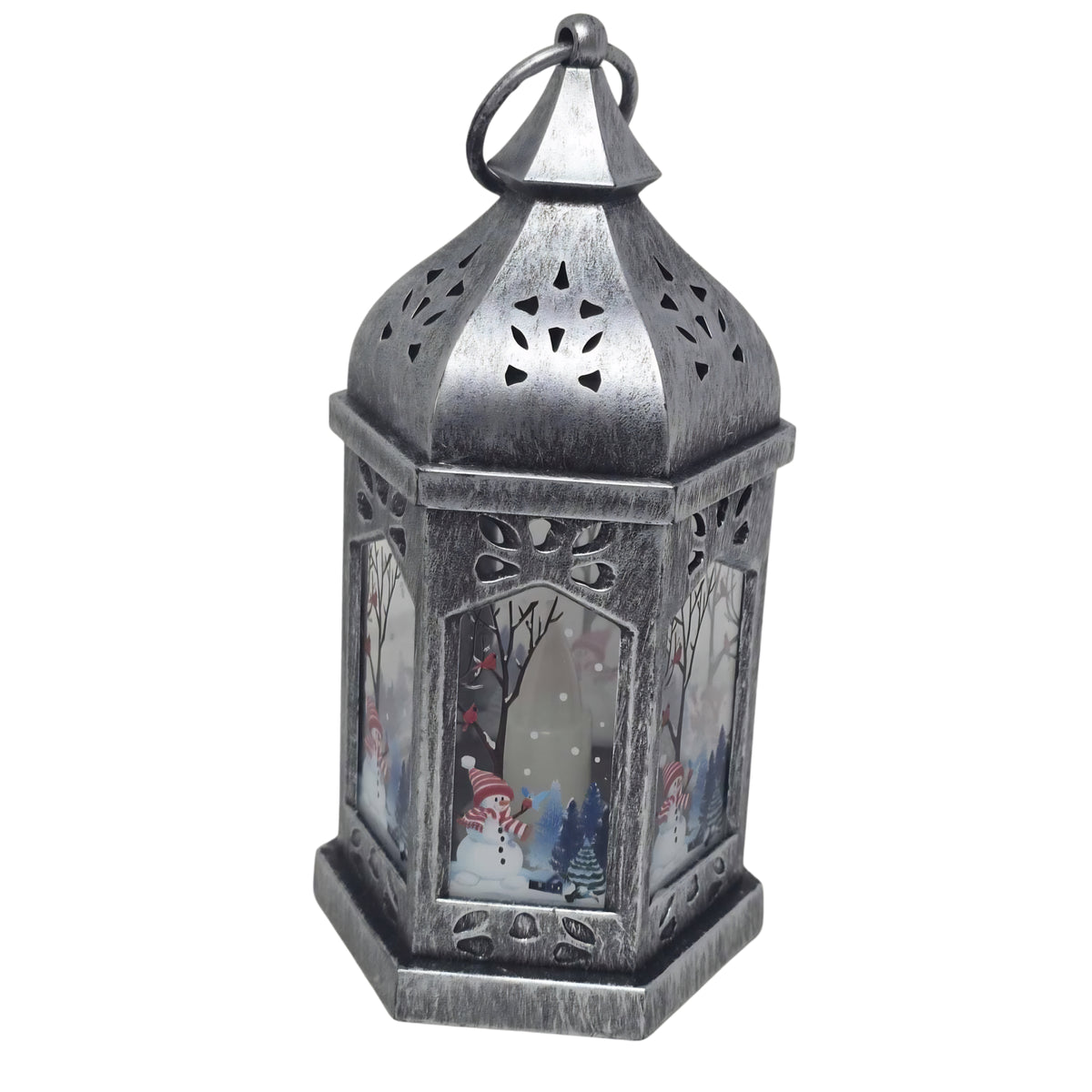 Christmas Snowman Decorative Lantern 20cm – 4 Colours – Single, Assorted Pack of 2 or Pack of 4