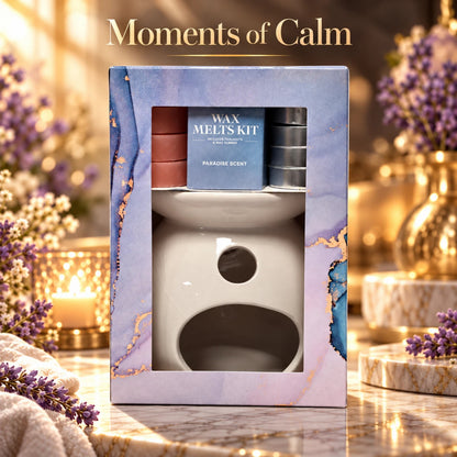 Paradise Scent Wax Melt Gift Set with Burner 4 Tealights & 4 Wax Melts
