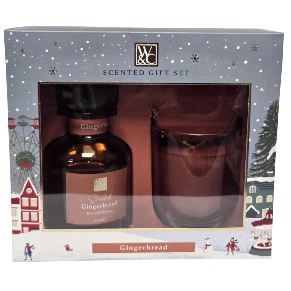 Christmas Reed Diffuser & Scented Candle Gift Set 100ml 125g 4 Fragrances