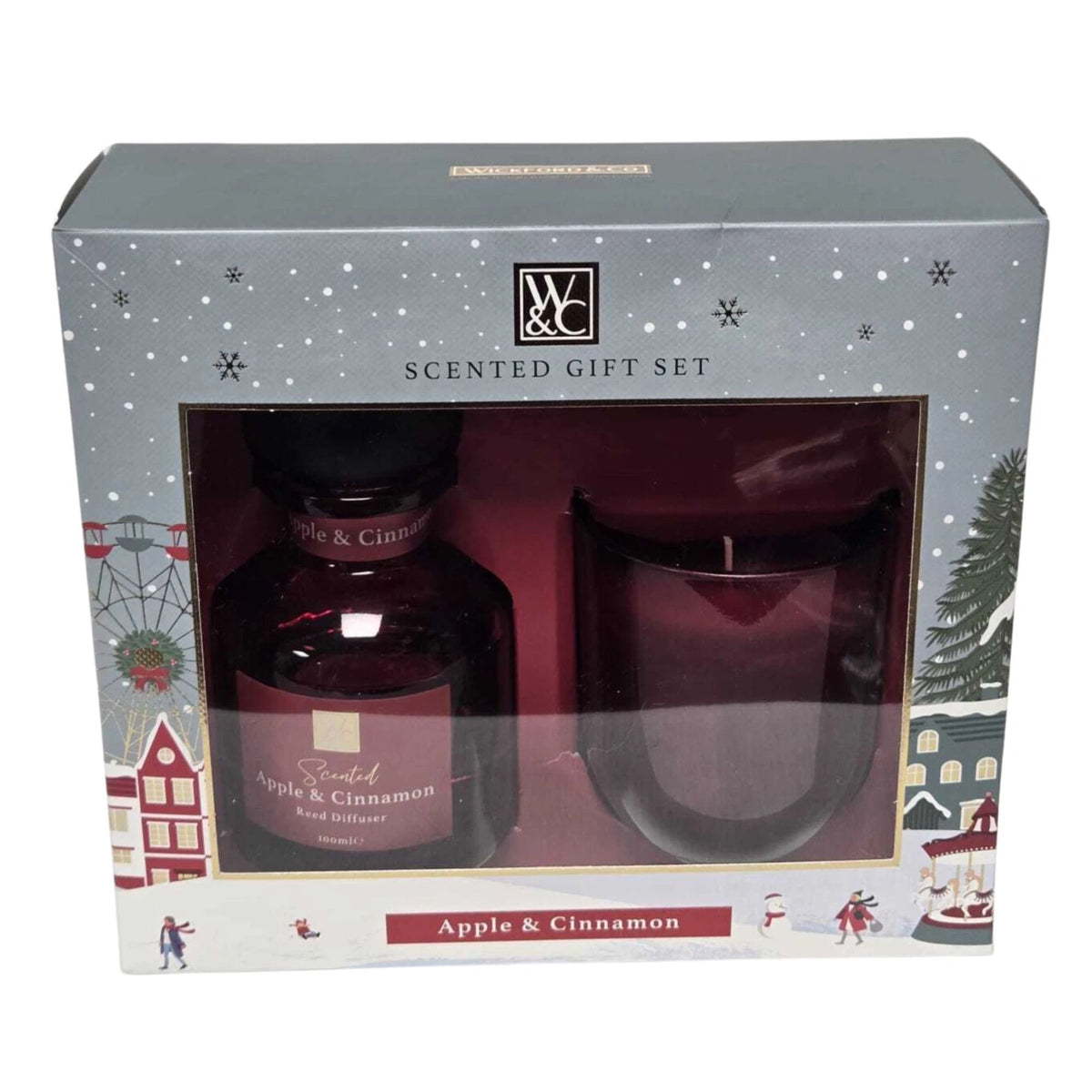 Christmas Reed Diffuser & Scented Candle Gift Set 100ml 125g 4 Fragrances