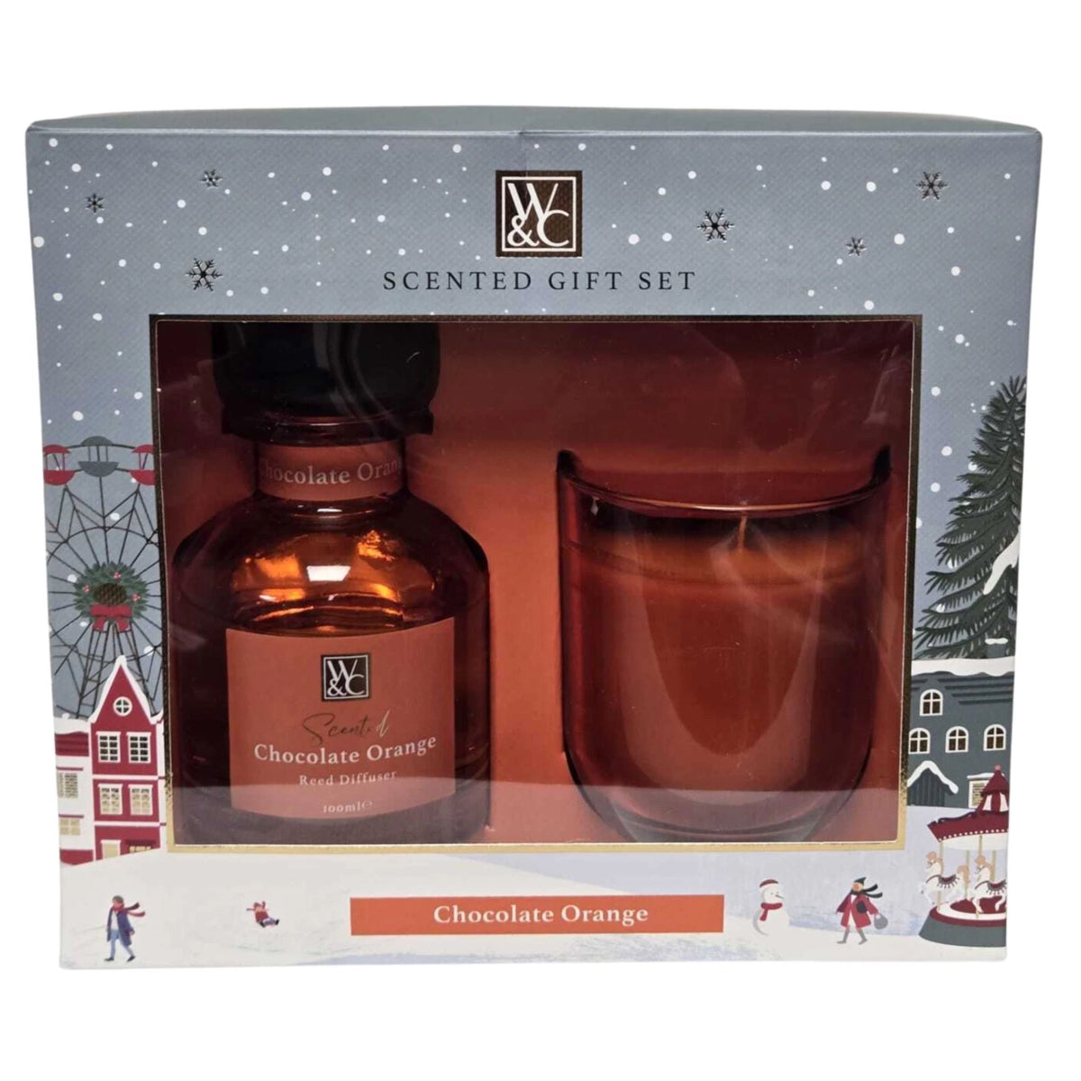 Christmas Reed Diffuser & Scented Candle Gift Set 100ml 125g 4 Fragrances