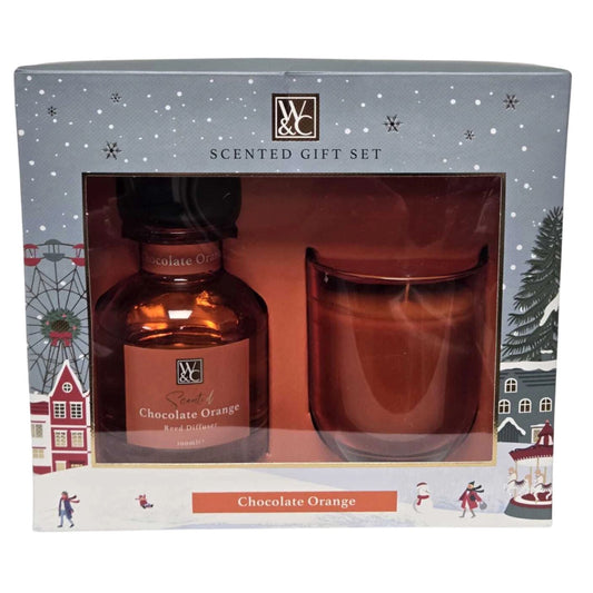 Christmas Reed Diffuser & Scented Candle Gift Set 100ml 125g 4 Fragrances
