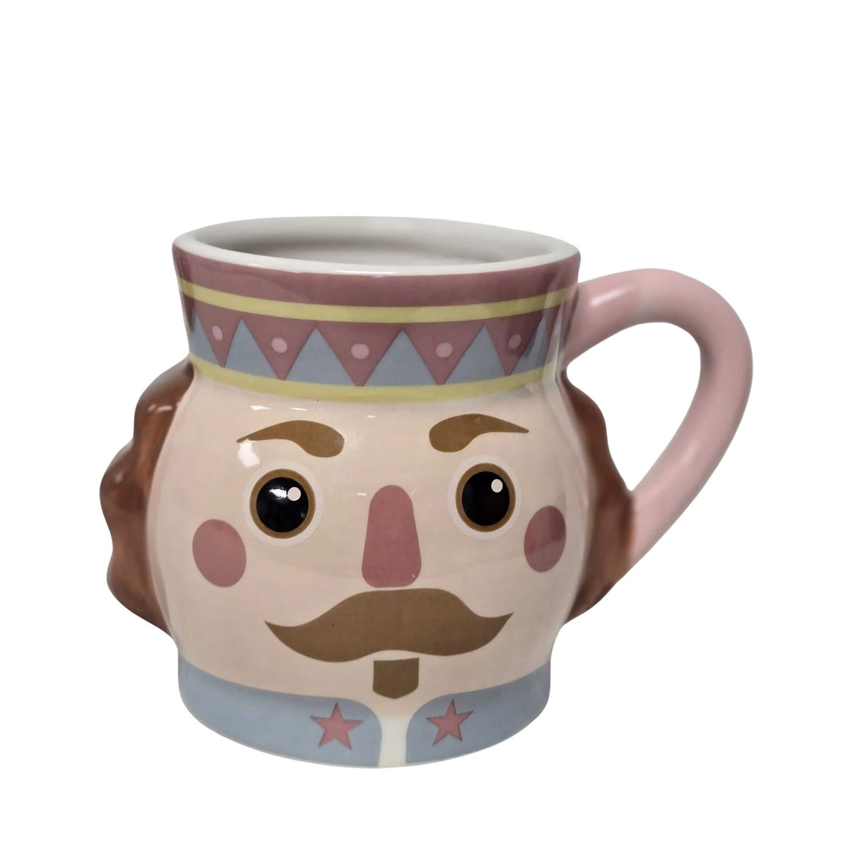 Christmas Nutcracker Soldier Ceramic Mug Red Pink Festive Novelty Tea Coffee Cup