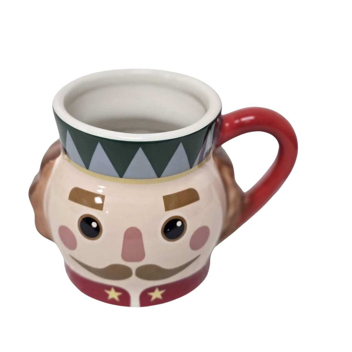 Christmas Nutcracker Soldier Ceramic Mug Red Pink Festive Novelty Tea Coffee Cup