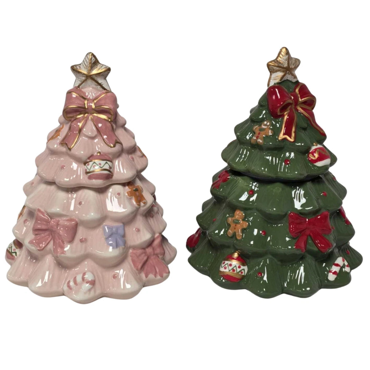Christmas Cookie & Treat Jars Santa Bear or Christmas Tree | Single & 2 Pack