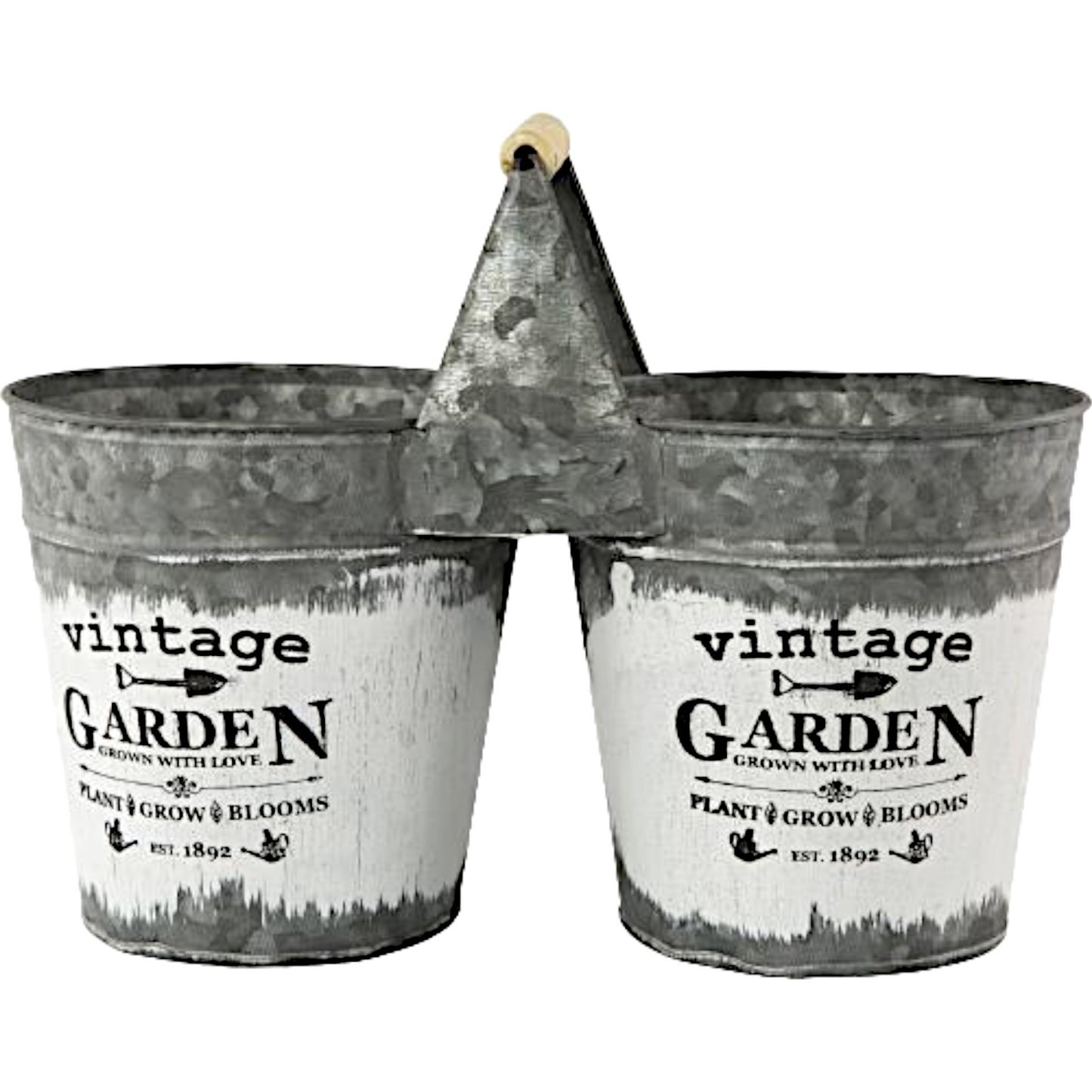 Vintage Charm for Your Garden: Double Tin Planter for Indoor & Outdoor Plants