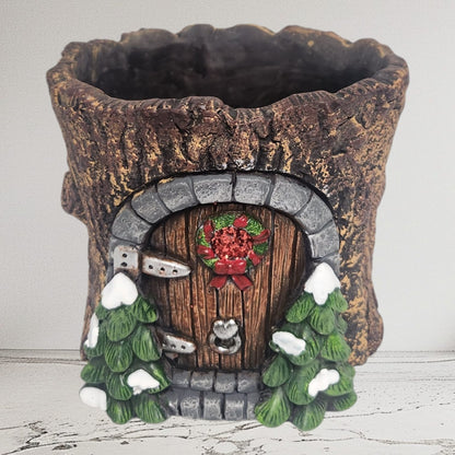 Divas World Enchanted Christmas Fairy Door - Festive Garden Decoration