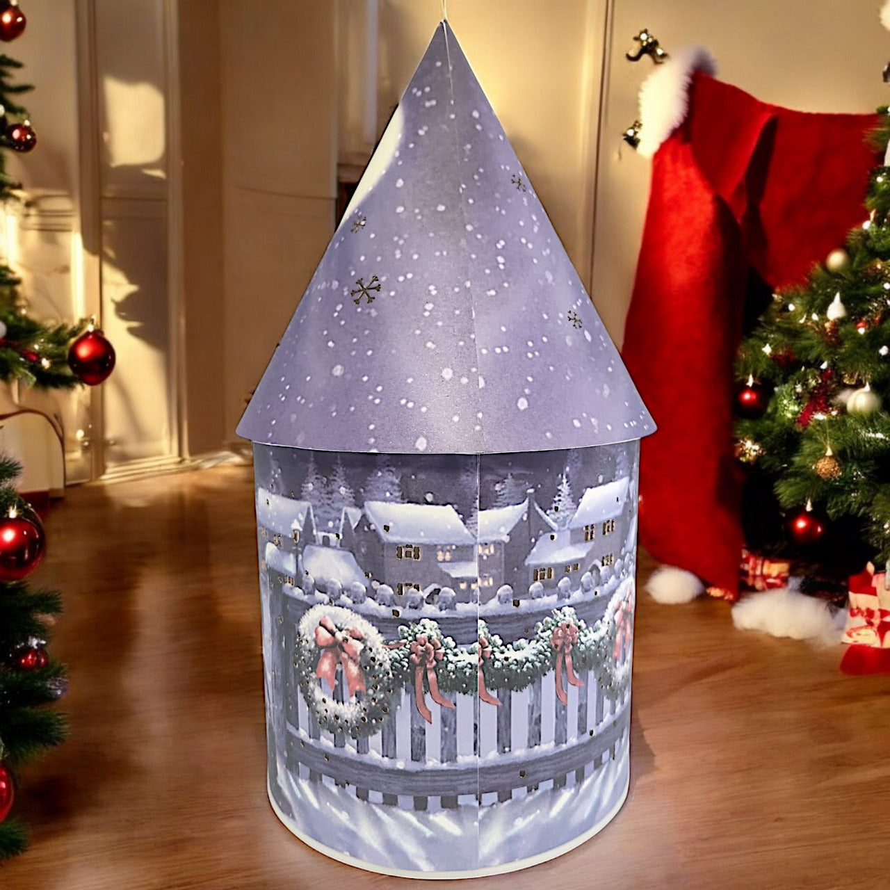 Illuminated Christmas Village Lantern