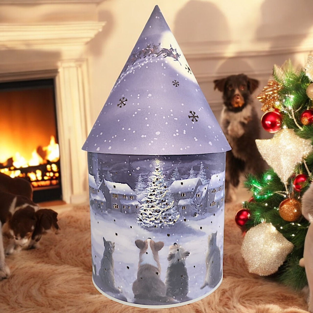 Illuminated Christmas Village Lantern