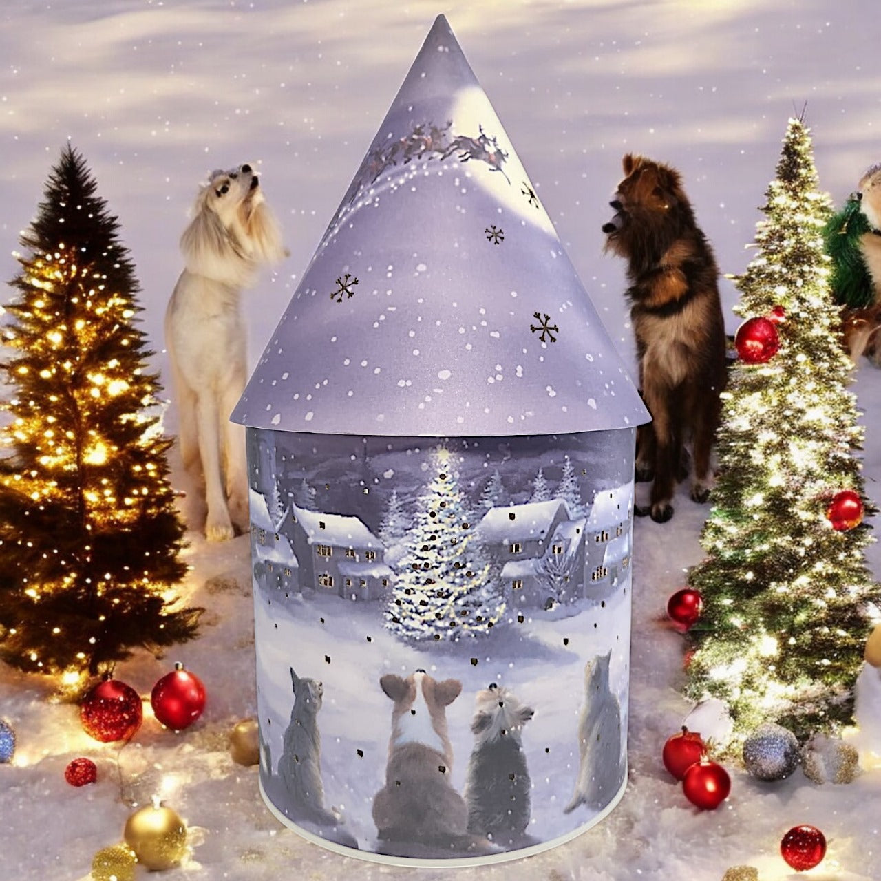 Illuminated Christmas Village Lantern