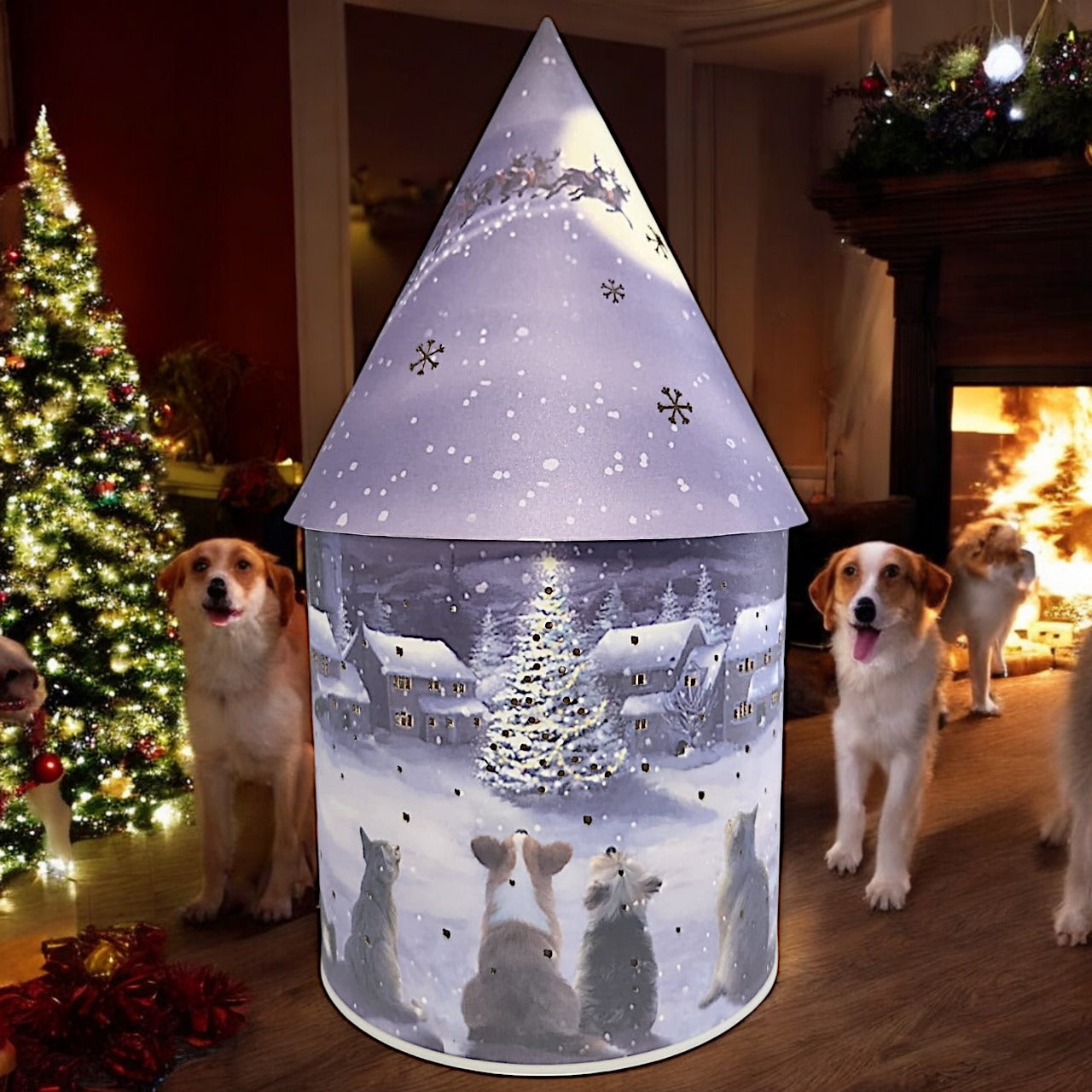 Illuminated Christmas Village Lantern