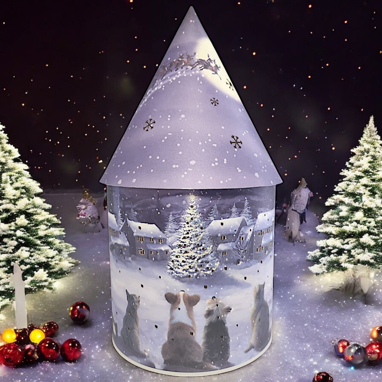 Illuminated Christmas Village Lantern