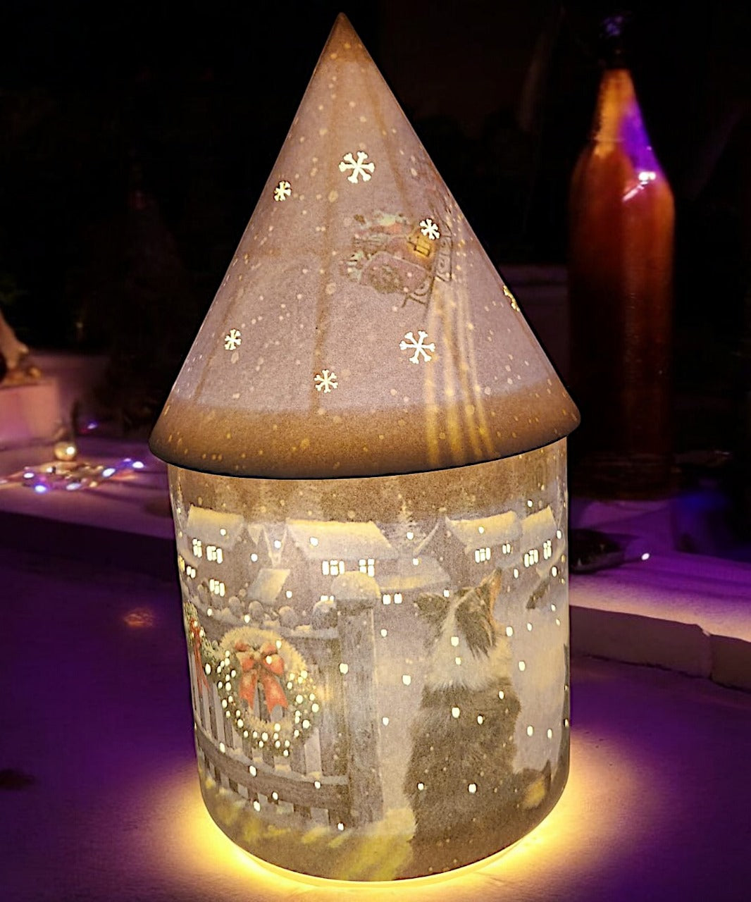 Illuminated Christmas Village Lantern