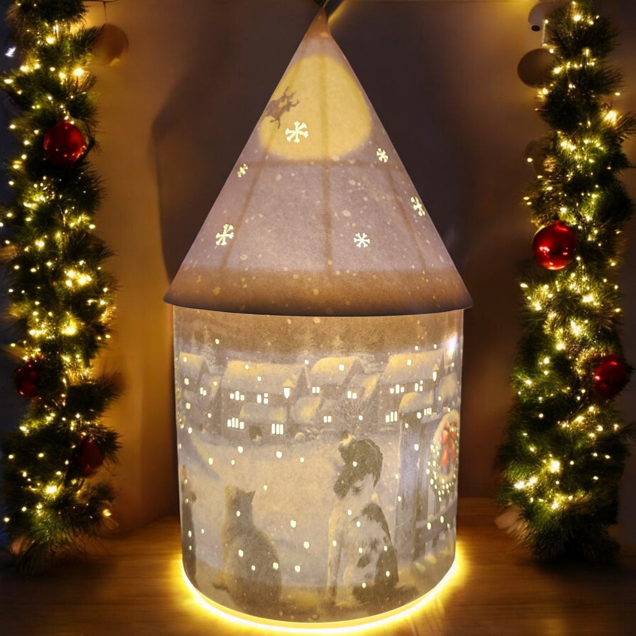 Illuminated Christmas Village Lantern