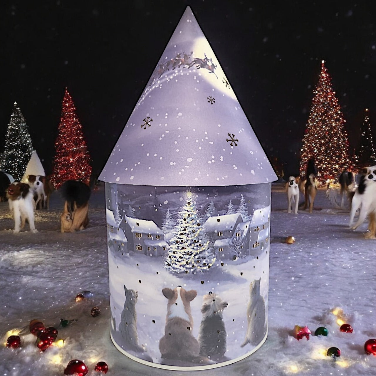 Illuminated Christmas Village Lantern