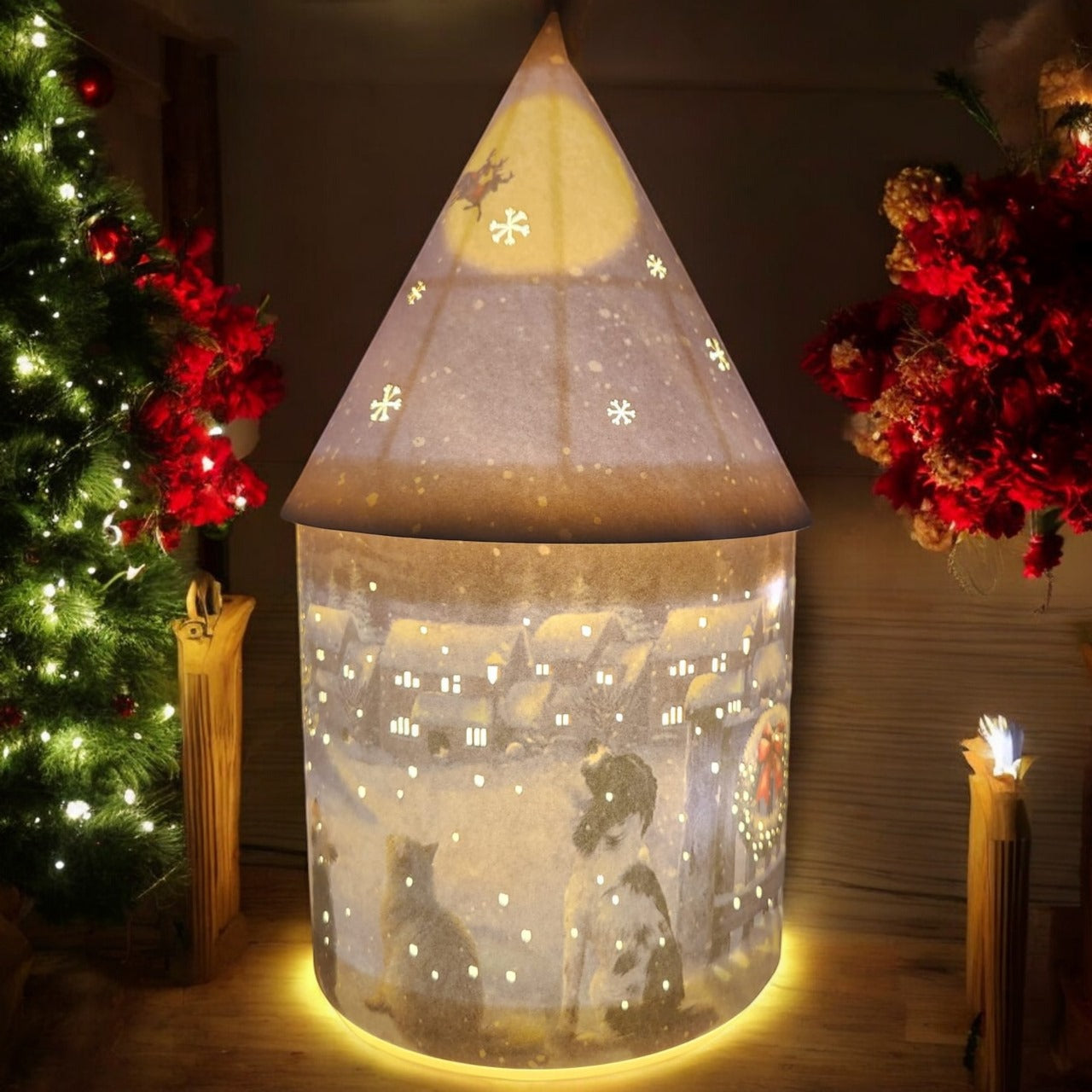 Illuminated Christmas Village Lantern
