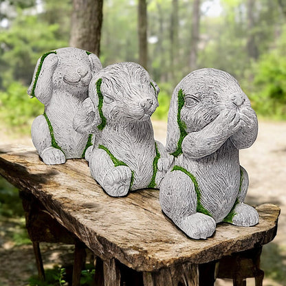 3 Wise Monkey Garden Statues - See No Evil, Hear No Evil, Speak No Evil
