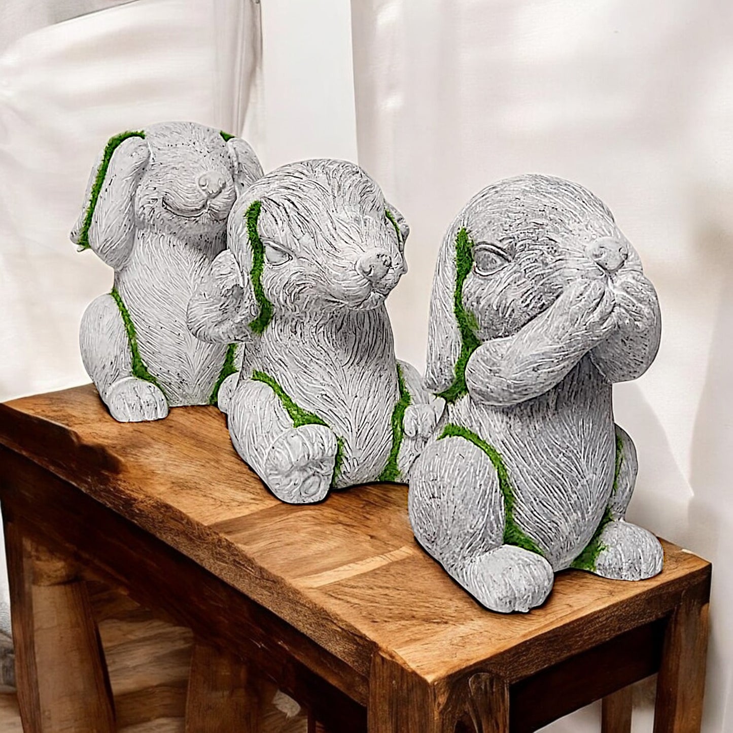 3 Wise Monkey Garden Statues - See No Evil, Hear No Evil, Speak No Evil