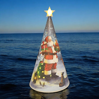 Festive Christmas Tree Tabletop Decoration with Lights