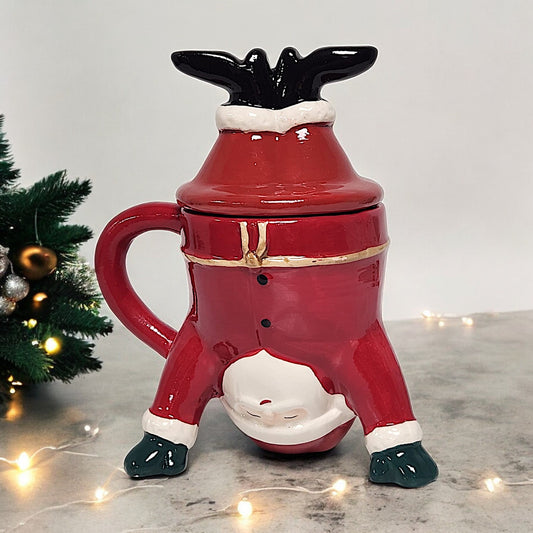 Upside-Down Santa Mug - Novelty Christmas Gift