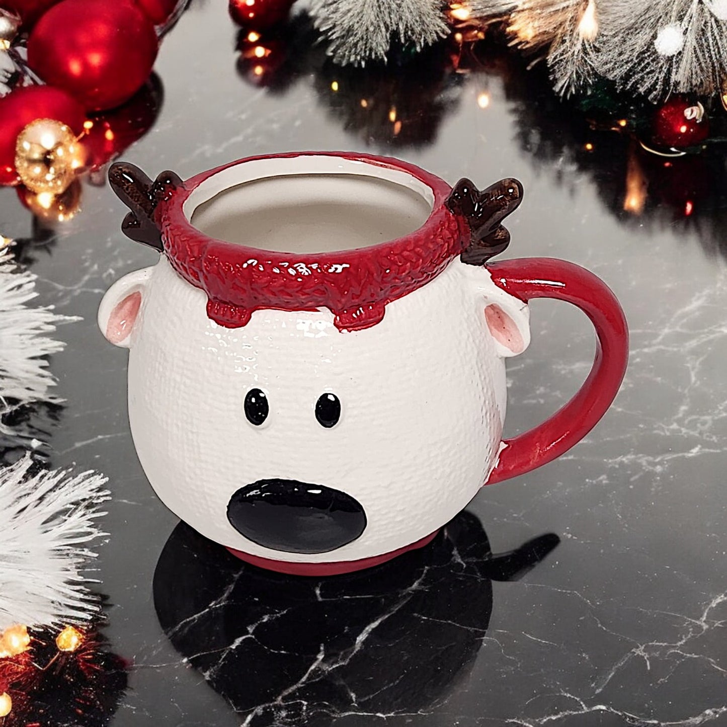 Reindeer Mug with Lid - Festive Christmas Gift