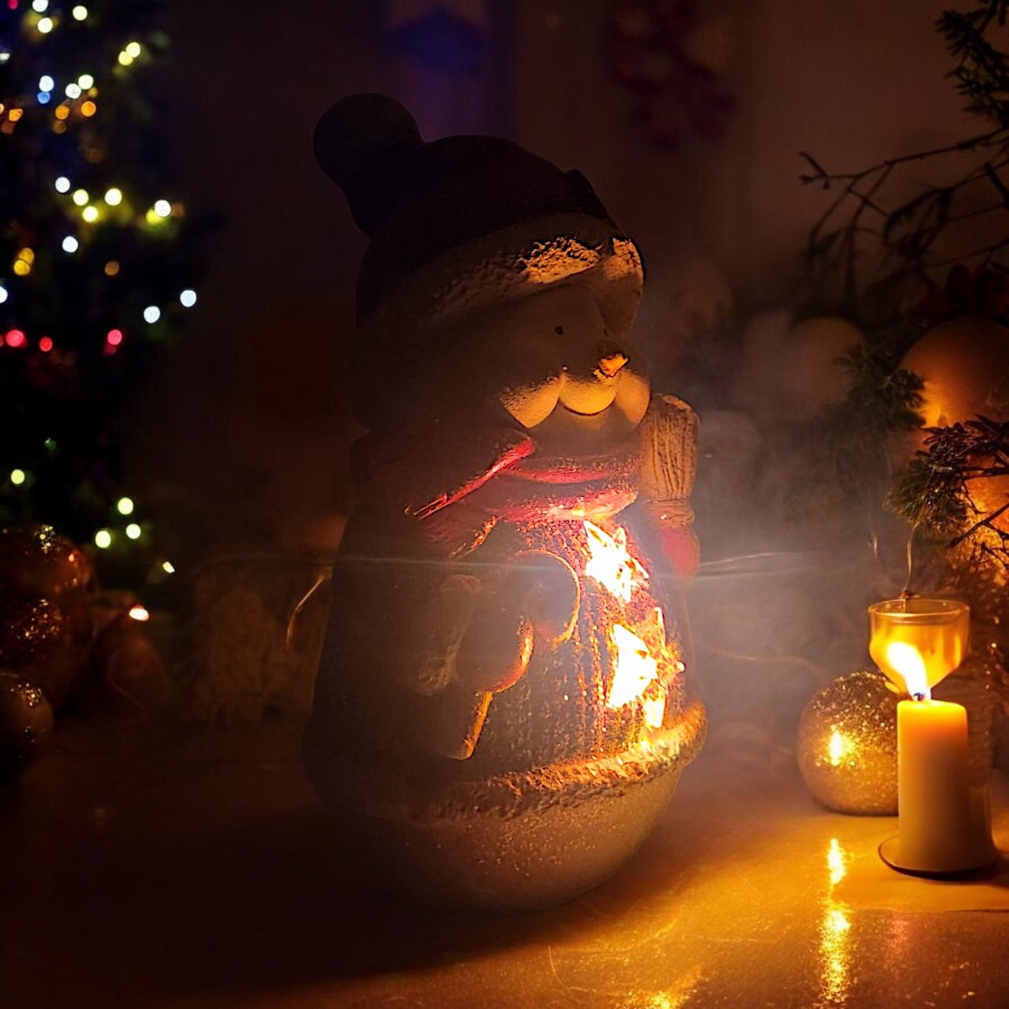 Lighted Christmas Snowman Figurine - Festive Winter Decor | Divas World