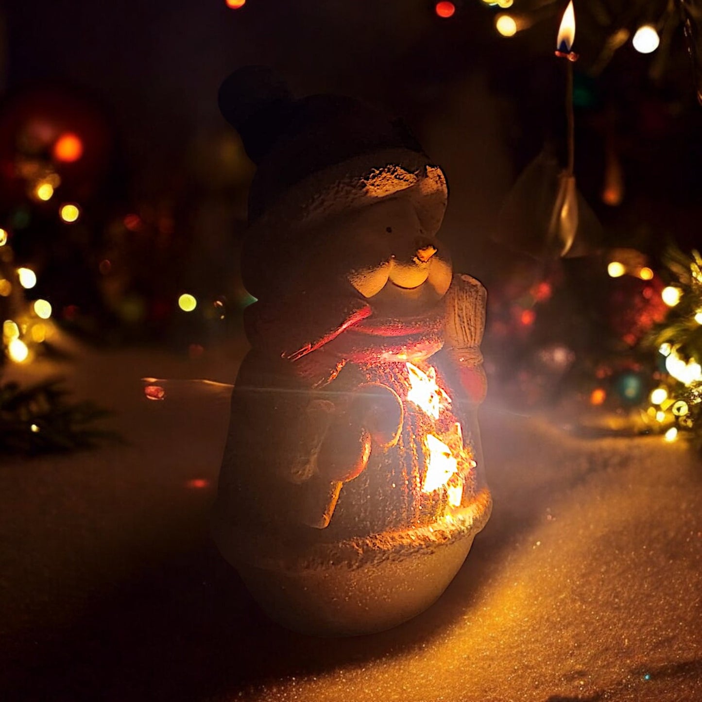 Lighted Christmas Snowman Figurine - Festive Winter Decor | Divas World