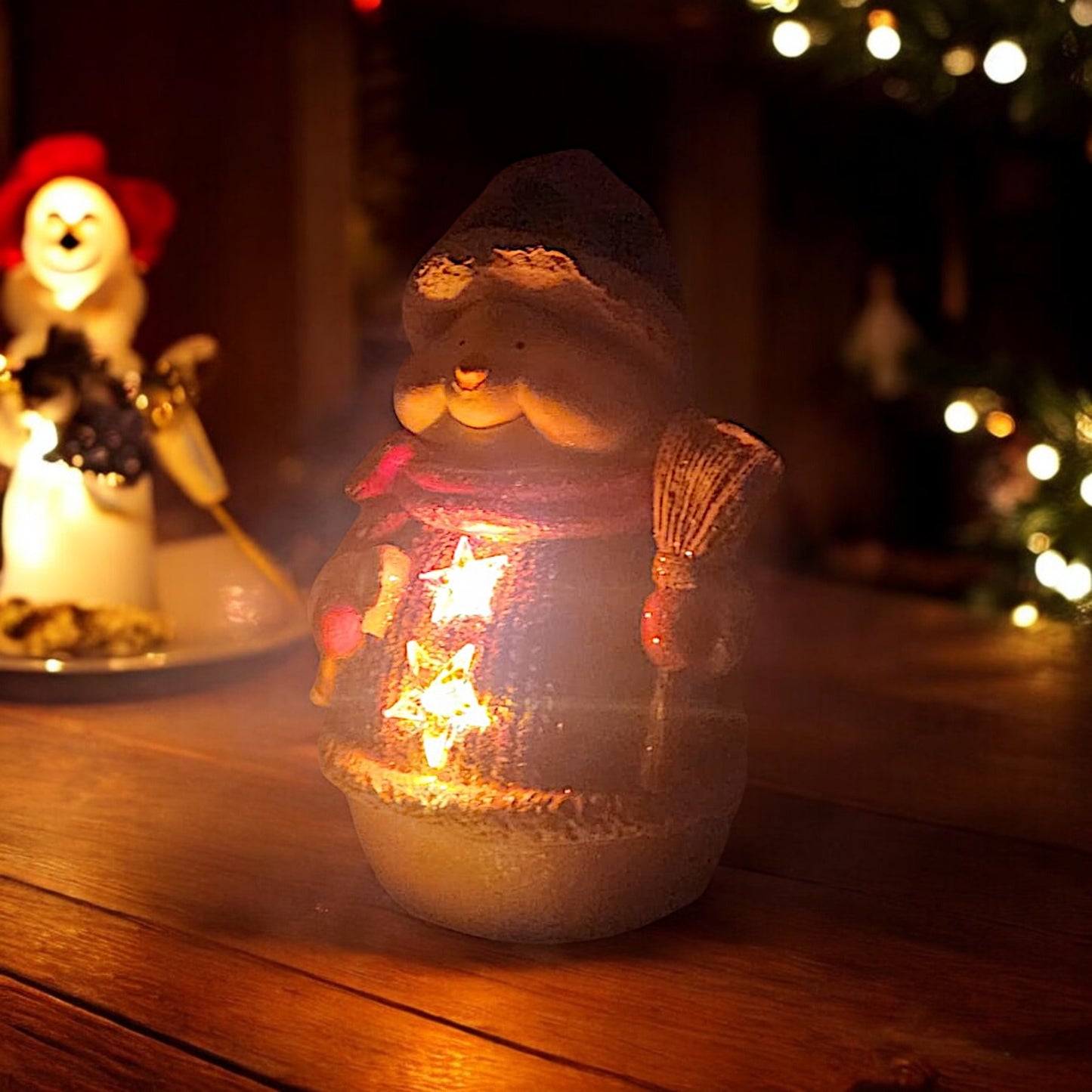 Lighted Christmas Snowman Figurine - Festive Winter Decor | Divas World