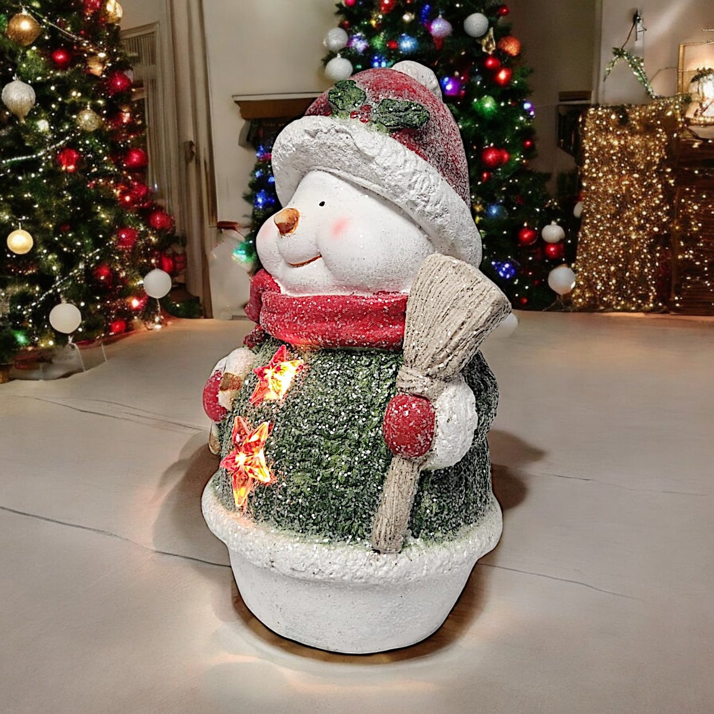 Lighted Christmas Snowman Figurine - Festive Winter Decor | Divas World
